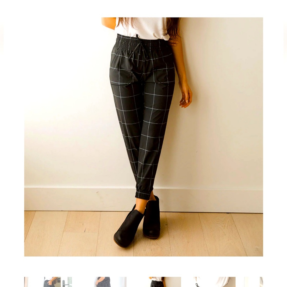 Albion Fit Destination Joggers-Black Windowpane